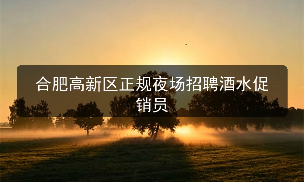 合肥高新区正规夜场招聘酒水促销员