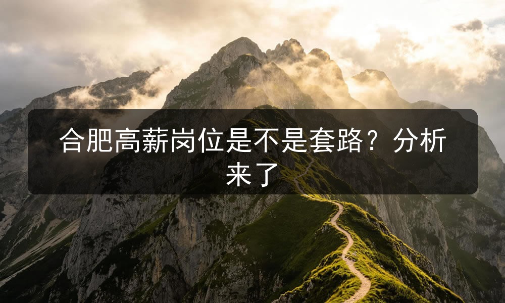 合肥高薪岗位是不是套路？分析来了
