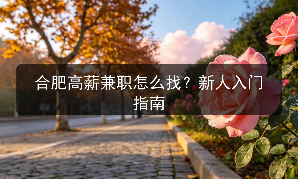 合肥高薪兼职怎么找？新人入门指南