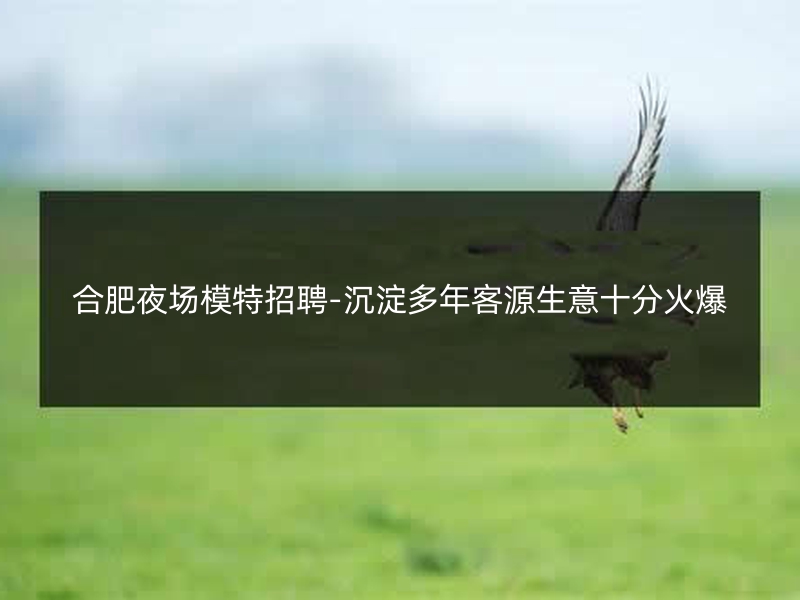 合肥夜场模特招聘-沉淀多年客源生意十分火爆